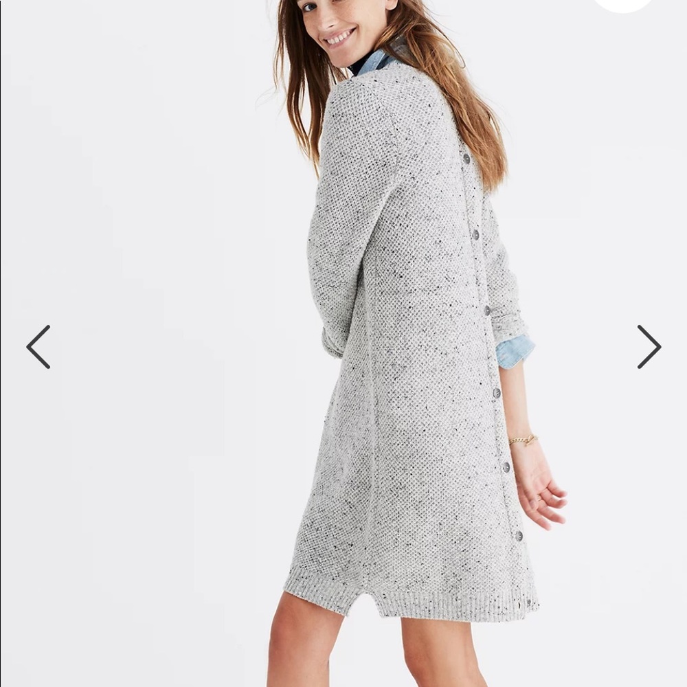 Madewell Gray Button-Back Midi Dress